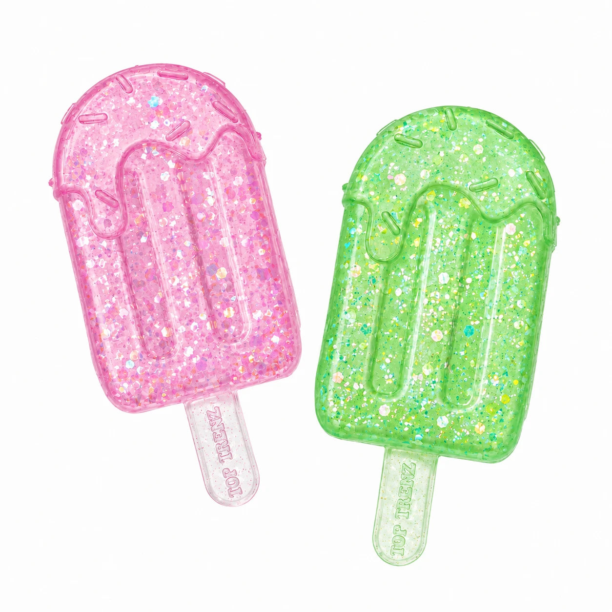 Pink & Green Super Duper Sugar Squisher – Sticky Glitter Mini Ice Pops Collection