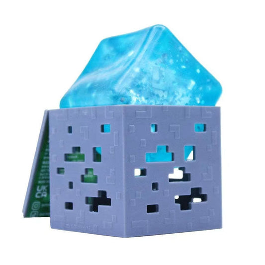 Translucent Minecraft jelly cube squishy close-up showing pixel-style design