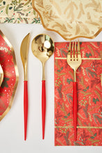 Load image into Gallery viewer, Red & Gold Bella Assorted Plastic Cutlery
