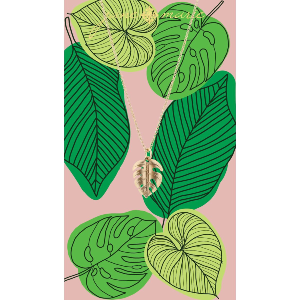 Gold Palm Leaf Necklace cute gift product