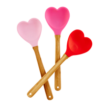Load image into Gallery viewer, Heart Shaped Kitchen Silicon Spoon - Dark Pink