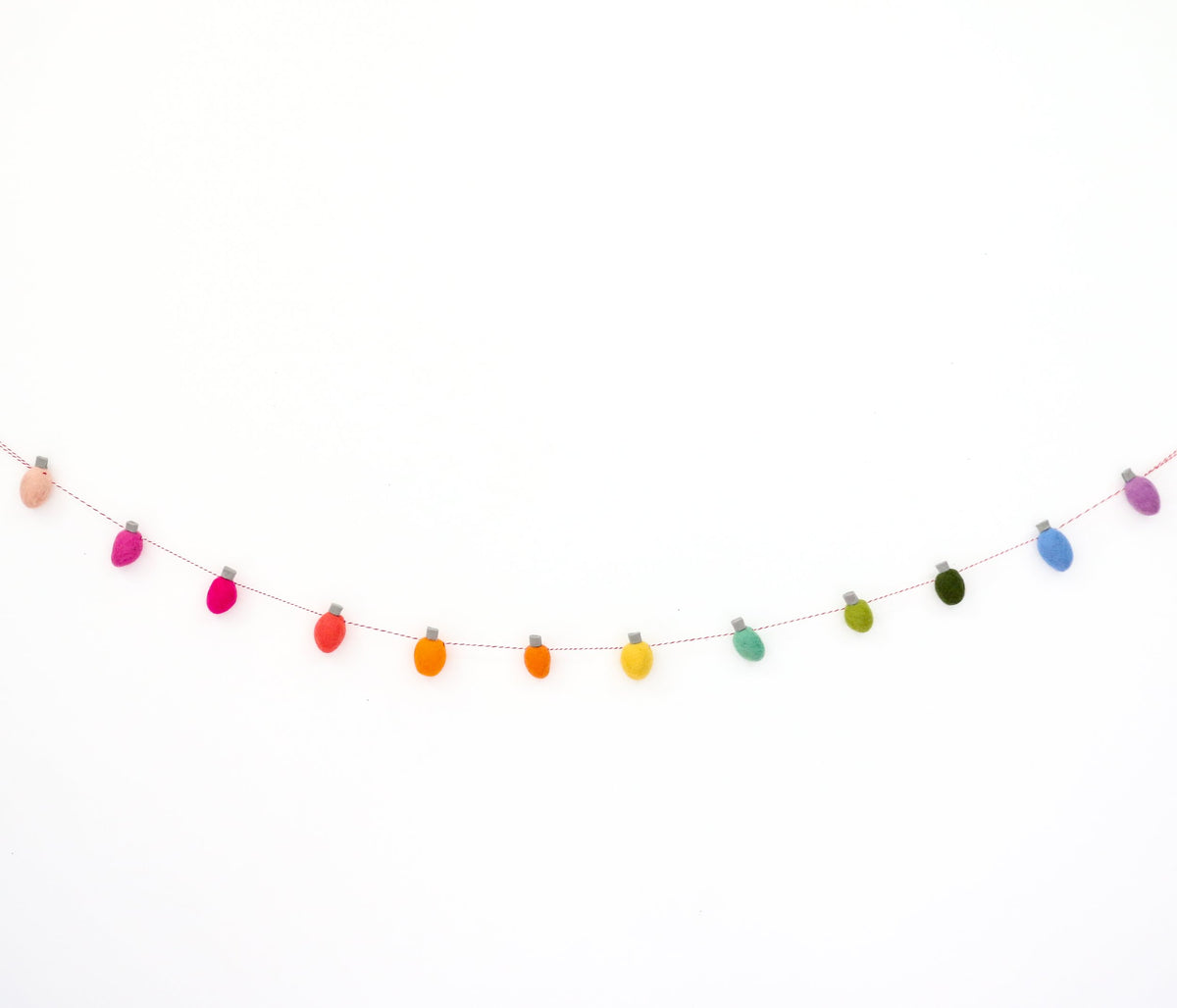 Kailo Chic colorful felt light bulb Christmas garland