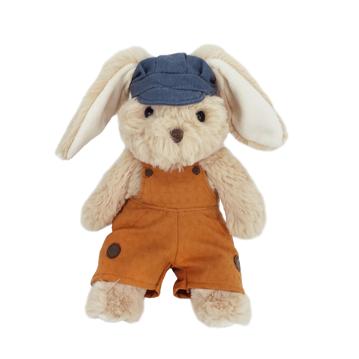 Mon Ami Benjamin Bunny, 8-inch mini plush bunny in overalls and a newsboy cap