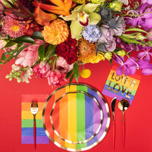 Load image into Gallery viewer, Red & Gold Bella Assorted Plastic Cutlery