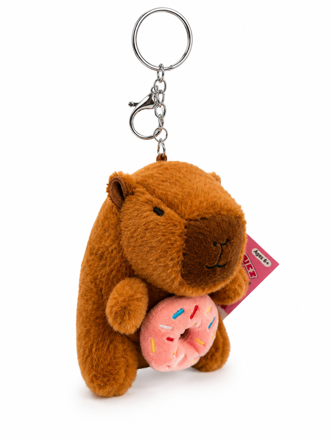 Cute Capybara Plush Bag Clip Keychain (Assorted Styles, 6-Inch)