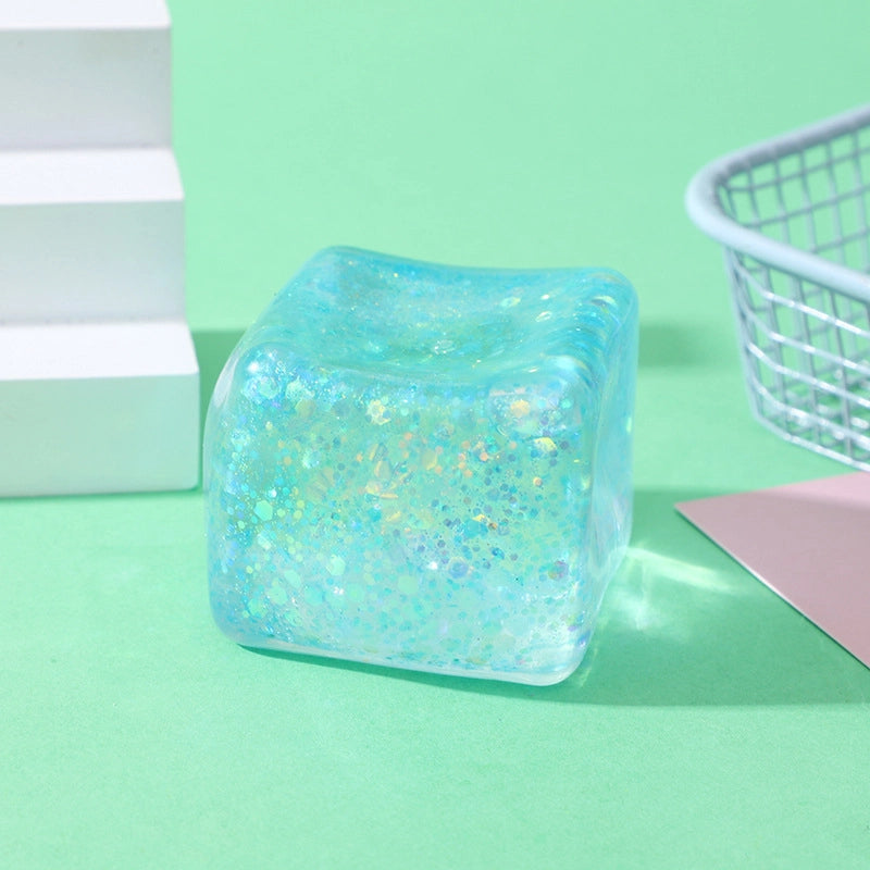 Glitter Cube Squishy Fidget Toy