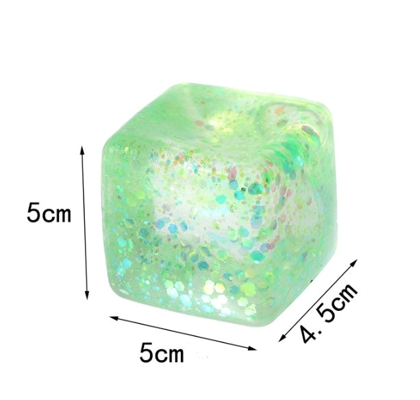 Glitter Cube Squishy Fidget Toy