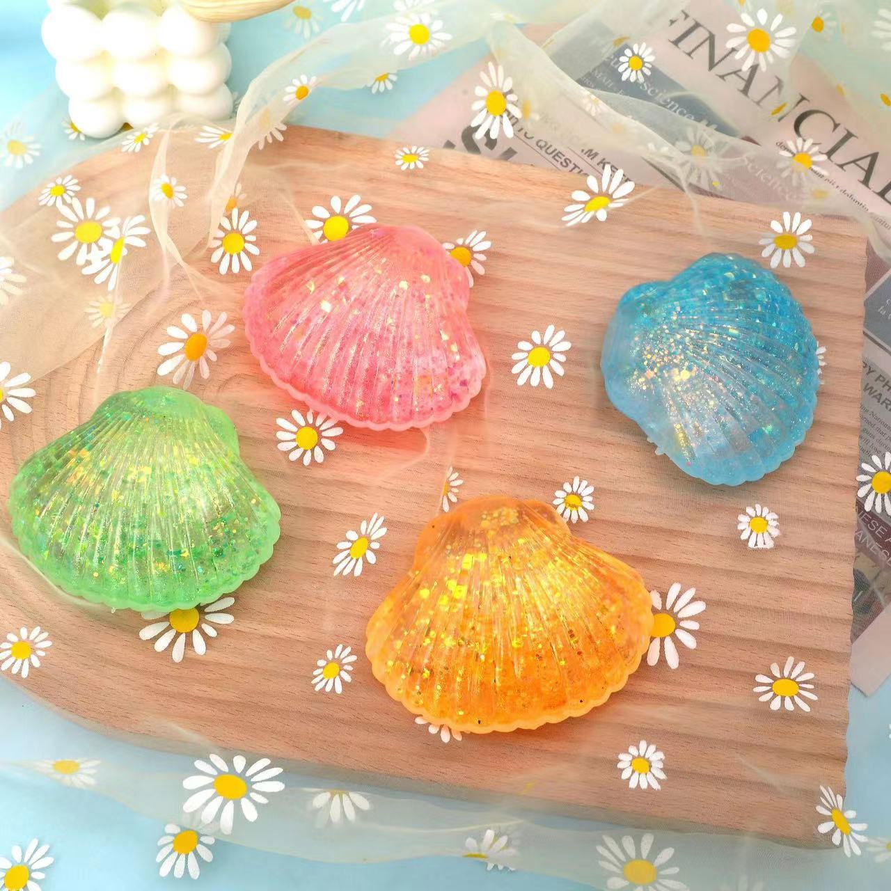 Glitter Seashell Squishy Fidget Toy