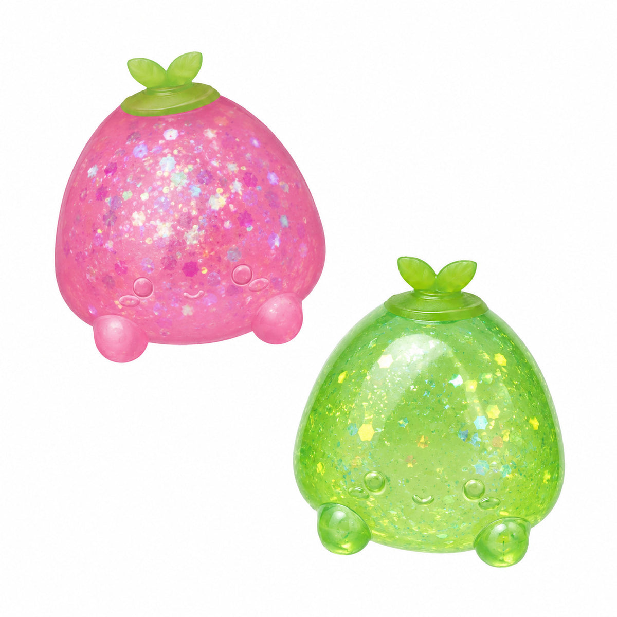 Green & Pink Super Duper Sugar Squisher – Sticky Glitter Mini Fruit 2-Pack