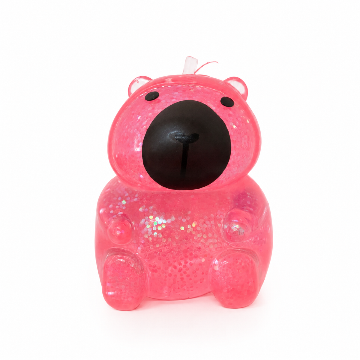 Pink Glitter Squishy Candybara Capybara Fidget Toy
