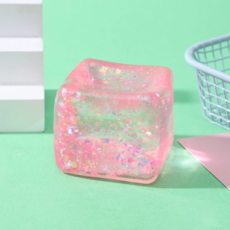 Glitter Cube Squishy Fidget Toy
