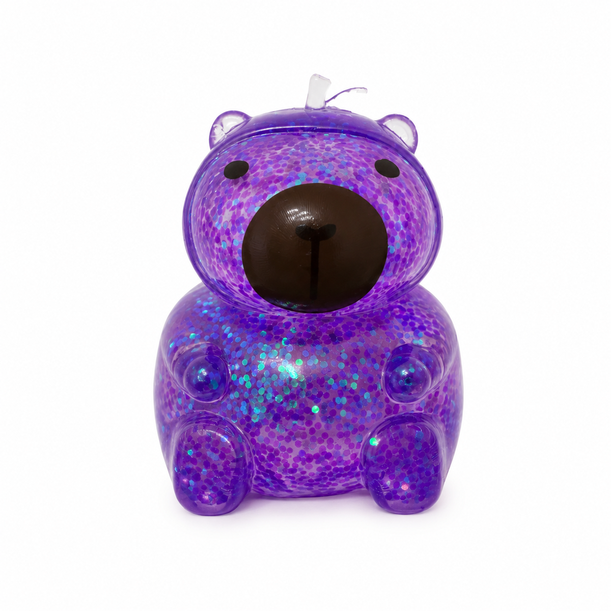 Purple Glitter Squishy Candybara Capybara Sensory Toy