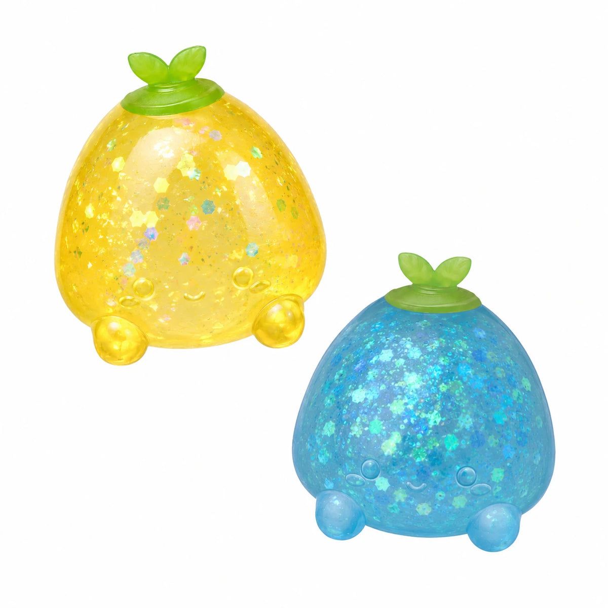 Yellow & Blue Super Duper Sugar Squisher – Sticky Glitter Mini Fruit 2-Pack
