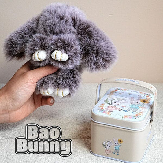 Bao Bunny furry kawaii plush keychain mystery tin blind box collectible