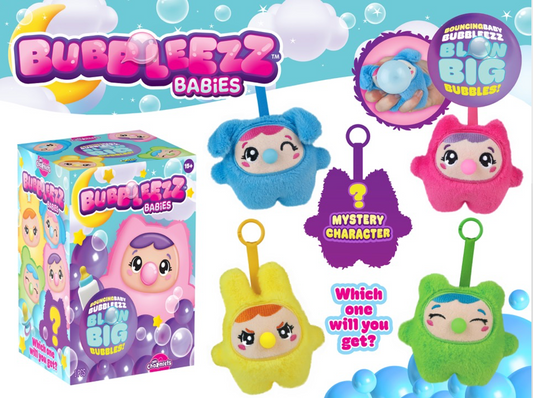 bubbleezz babies mystery plush keychain kawaii sensory fidget toy colorful characters