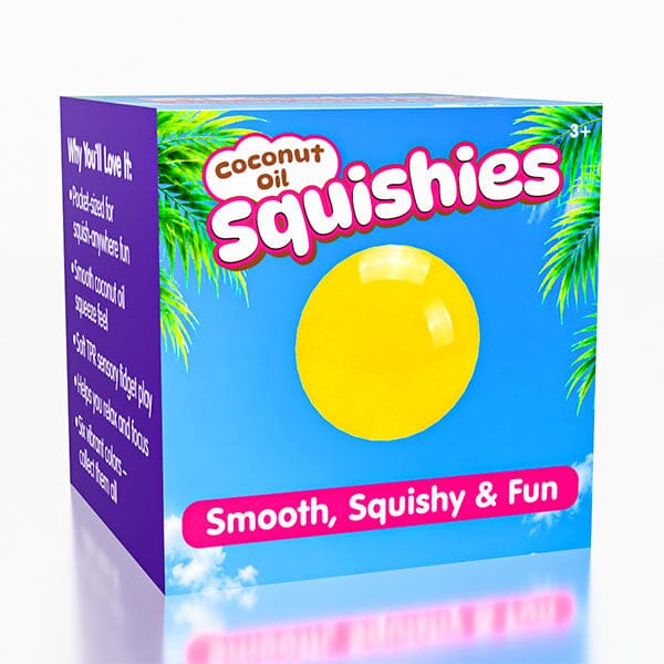 Coconut oil squishy fidget stress ball main product view