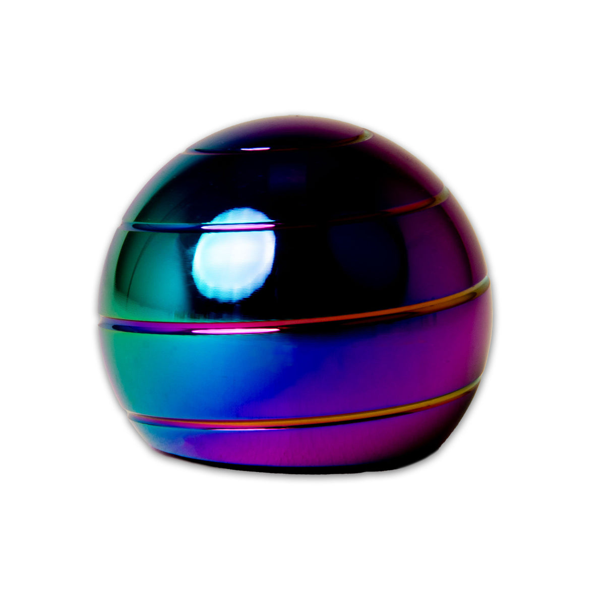 Diagram showing the FIDGIX Spinning Sphere's rotating inner ball with directional arrows