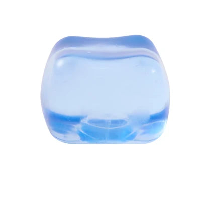 Blue translucent J'adore Fun Cube super squishy sensory toy.