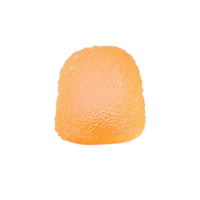 Orange J'adore Gum Droppable gumdrop squishy with a textured surface