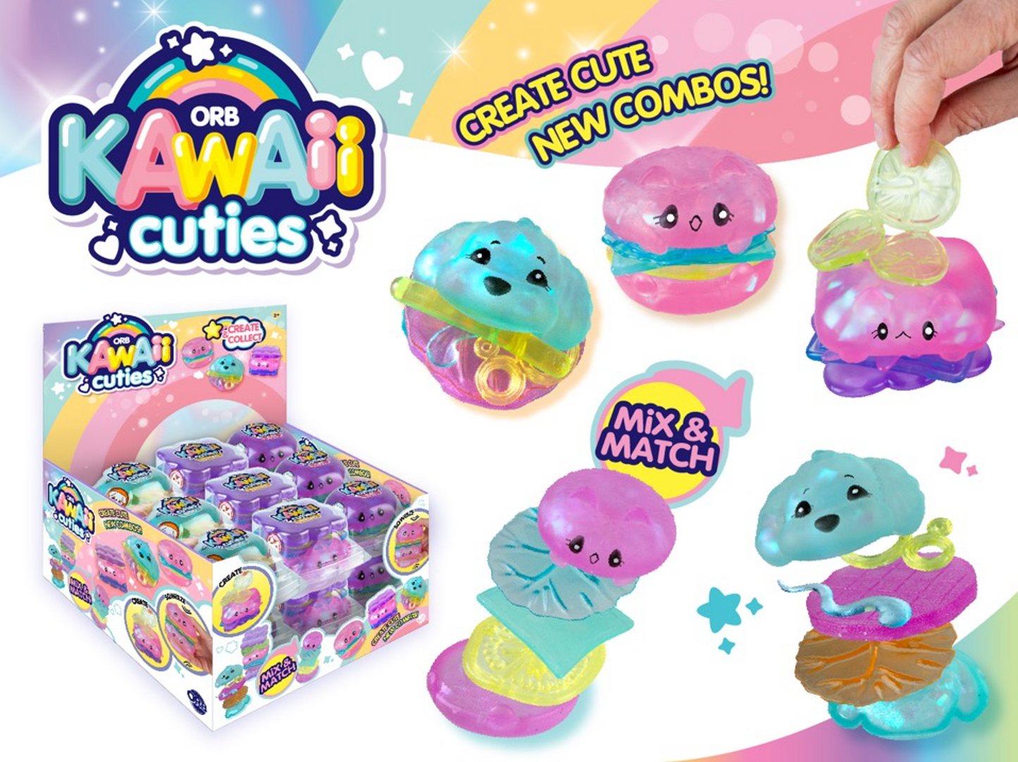Kawaii Cuties sensory fidget toy collectibles display by ORB