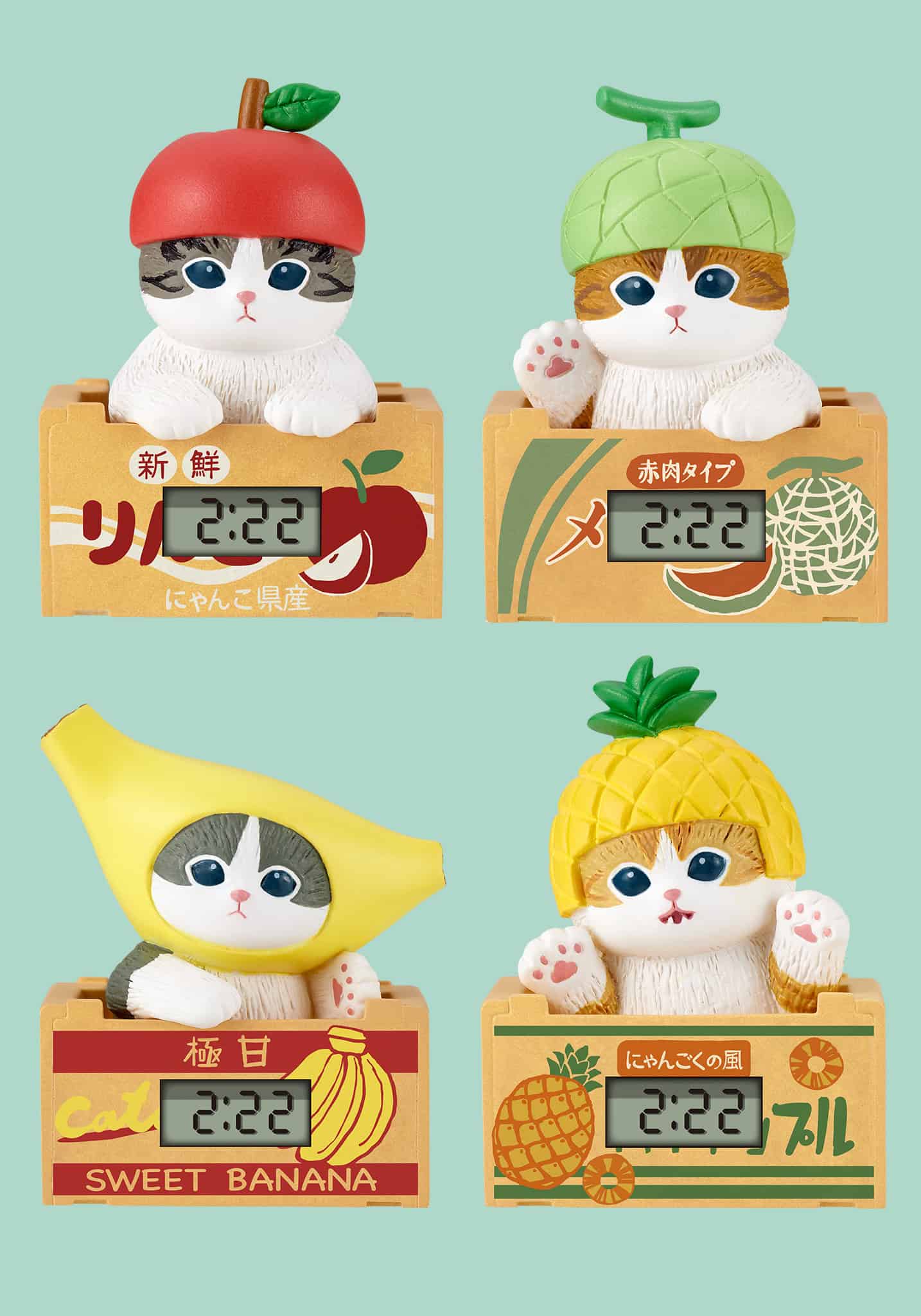 mofusand fruit cat blind box mini clock collection