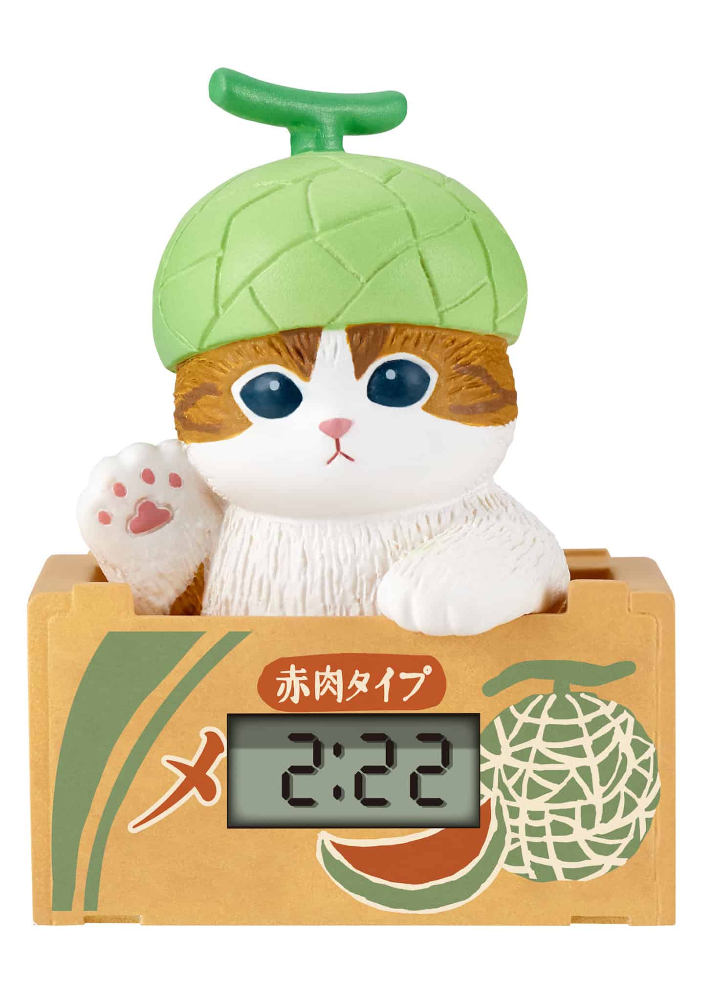 mofusand melon cat digital desk clock