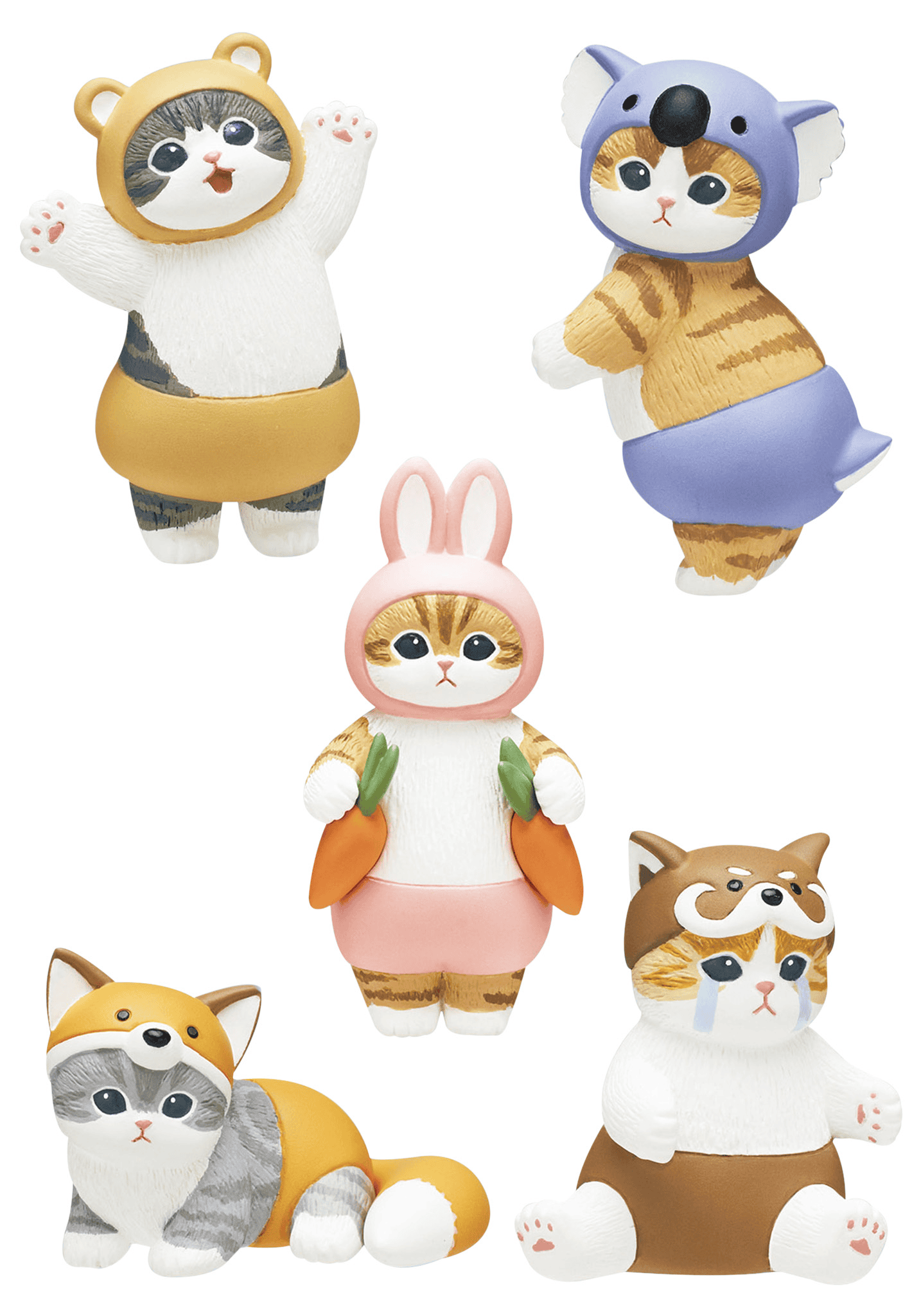 mofusand Meow Pants blind box collectible cat figures all styles on white background