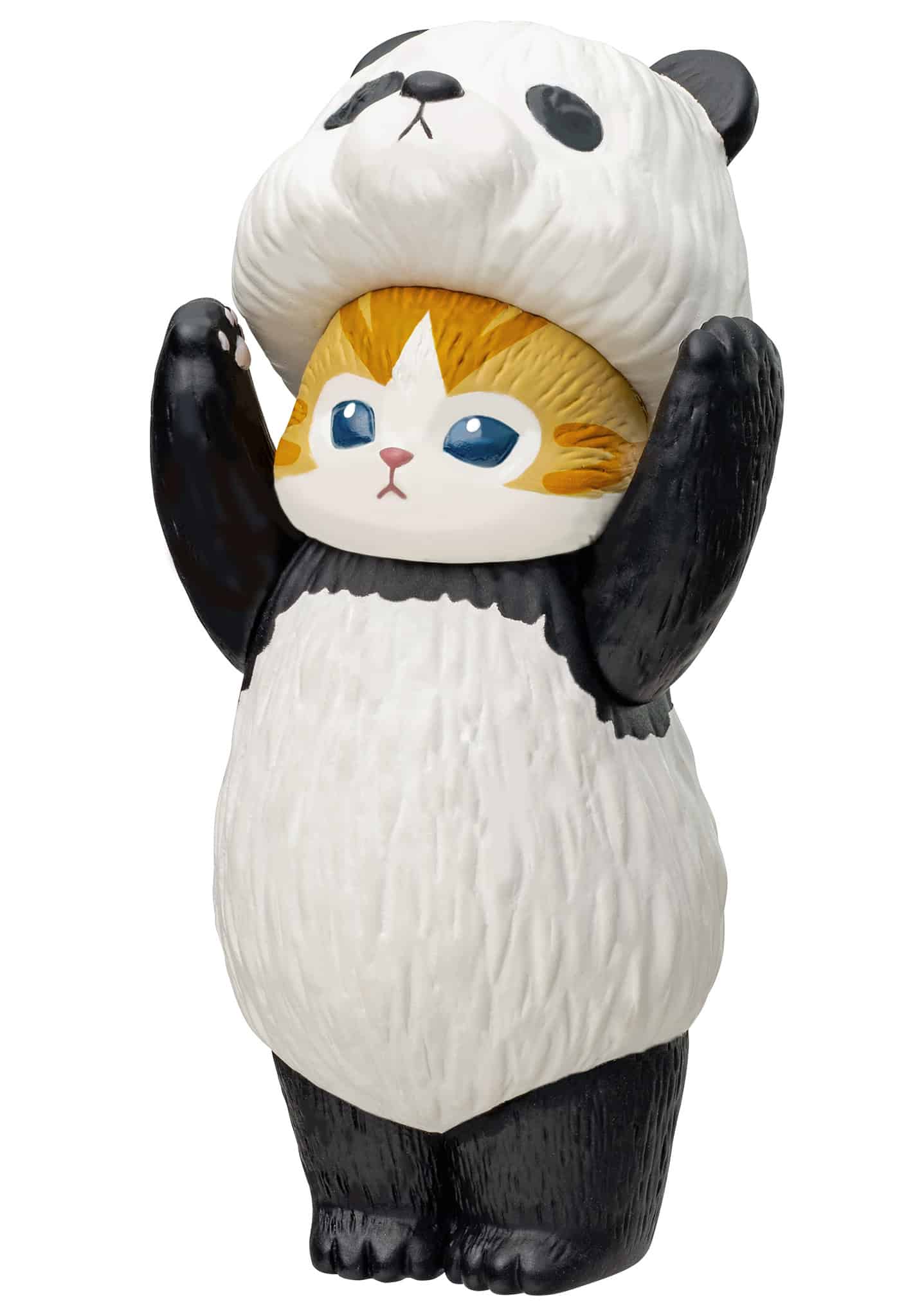 Mofusand cat wearing panda hood soft vinyl figure