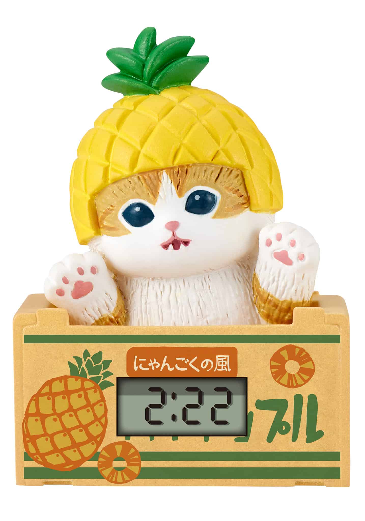mofusand pineapple cat mini clock