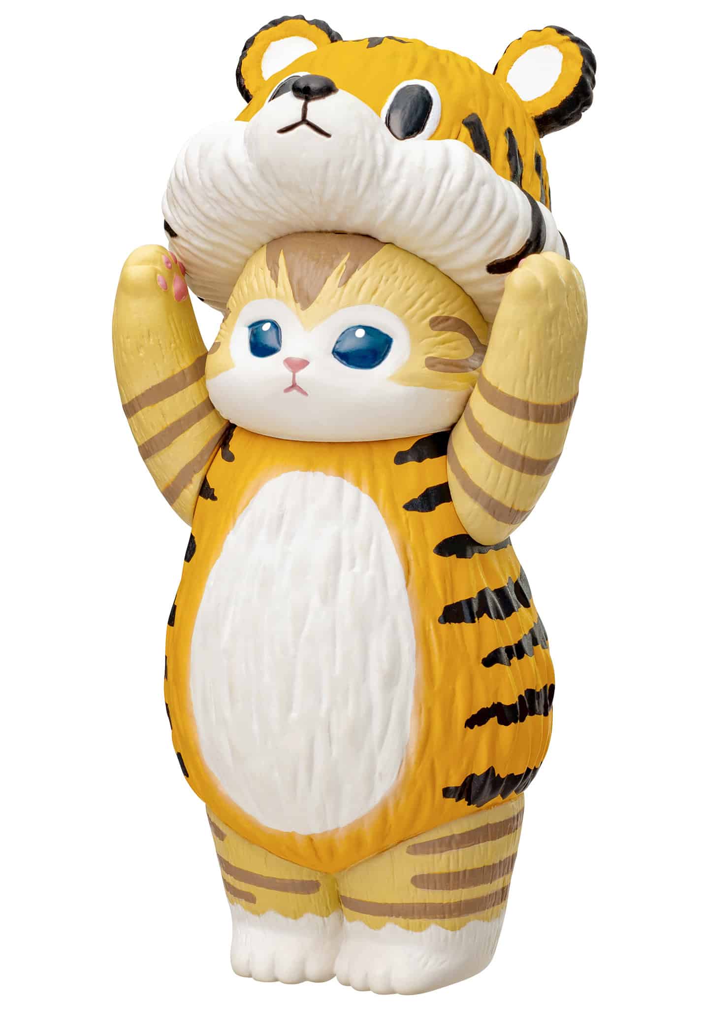 Mofusand cat wearing tiger hood soft vinyl figure