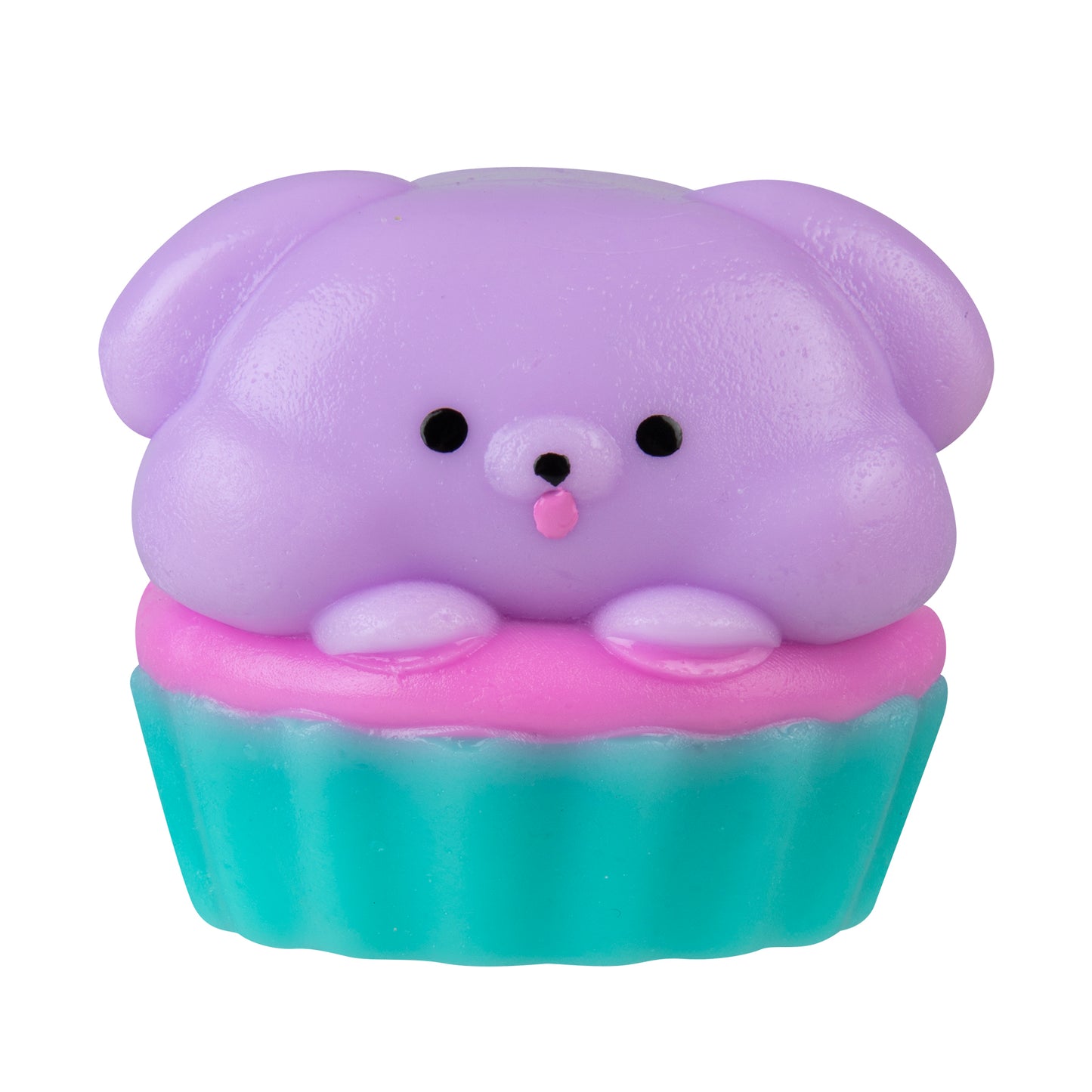 Purple puppy cupcake squishy toy from the ORB Taba-licious Snackies collection.