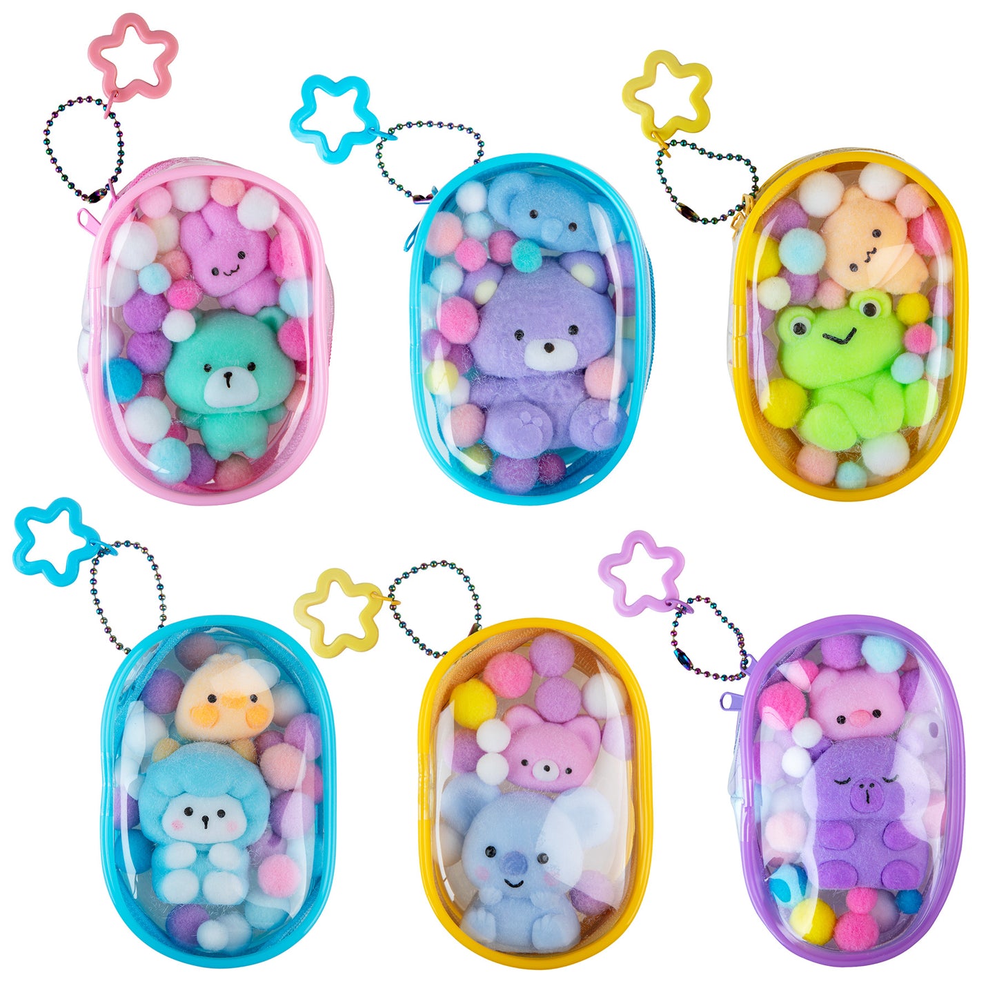  Assorted ORB Taba-licious Gacha Pouch collectible plush bag charms with colorful character designs.