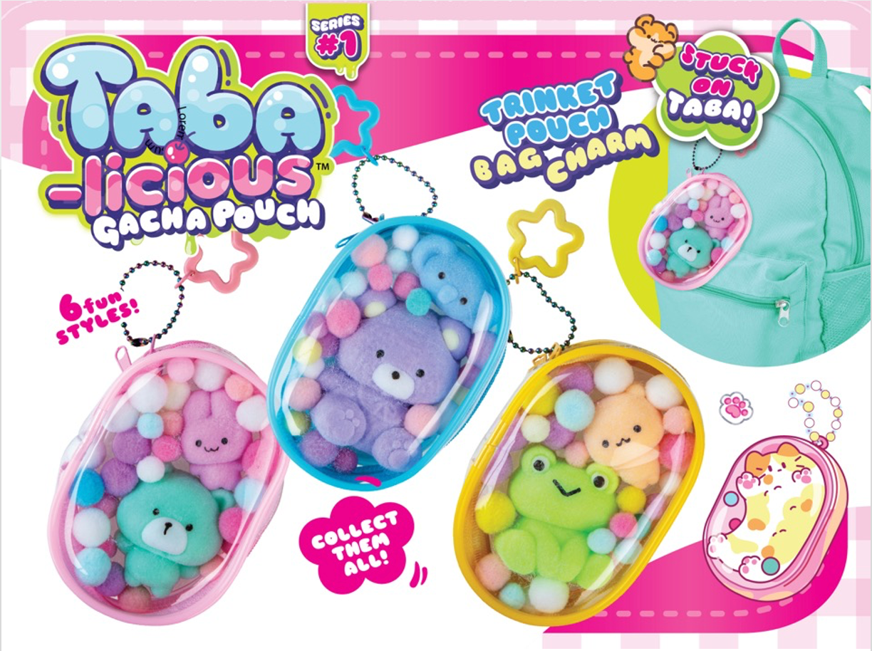 Retail packaging for the ORB Taba-licious Gacha Pouch collectible plush bag charm