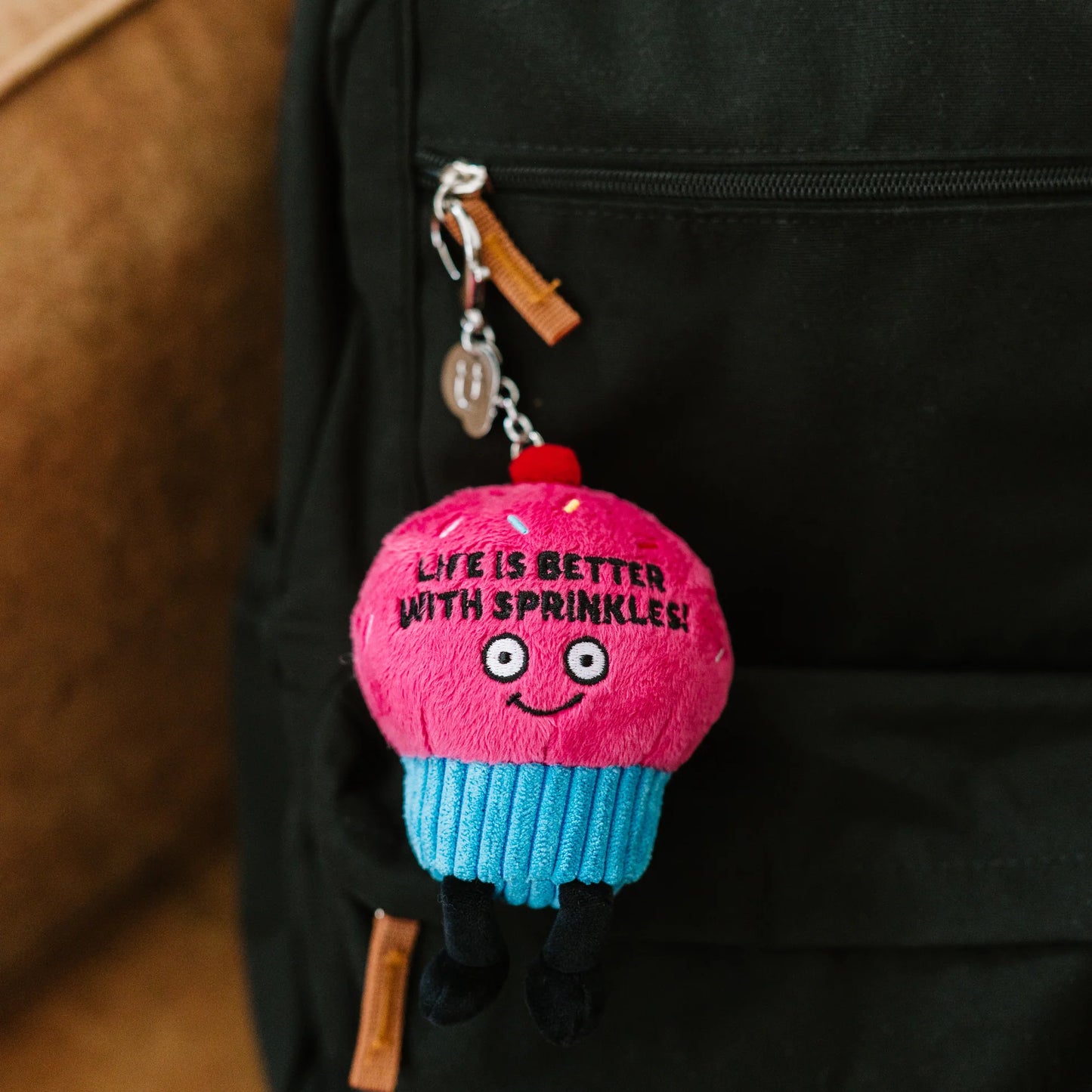 Punchkins cupcake plush bag charm on backpack cute accessory