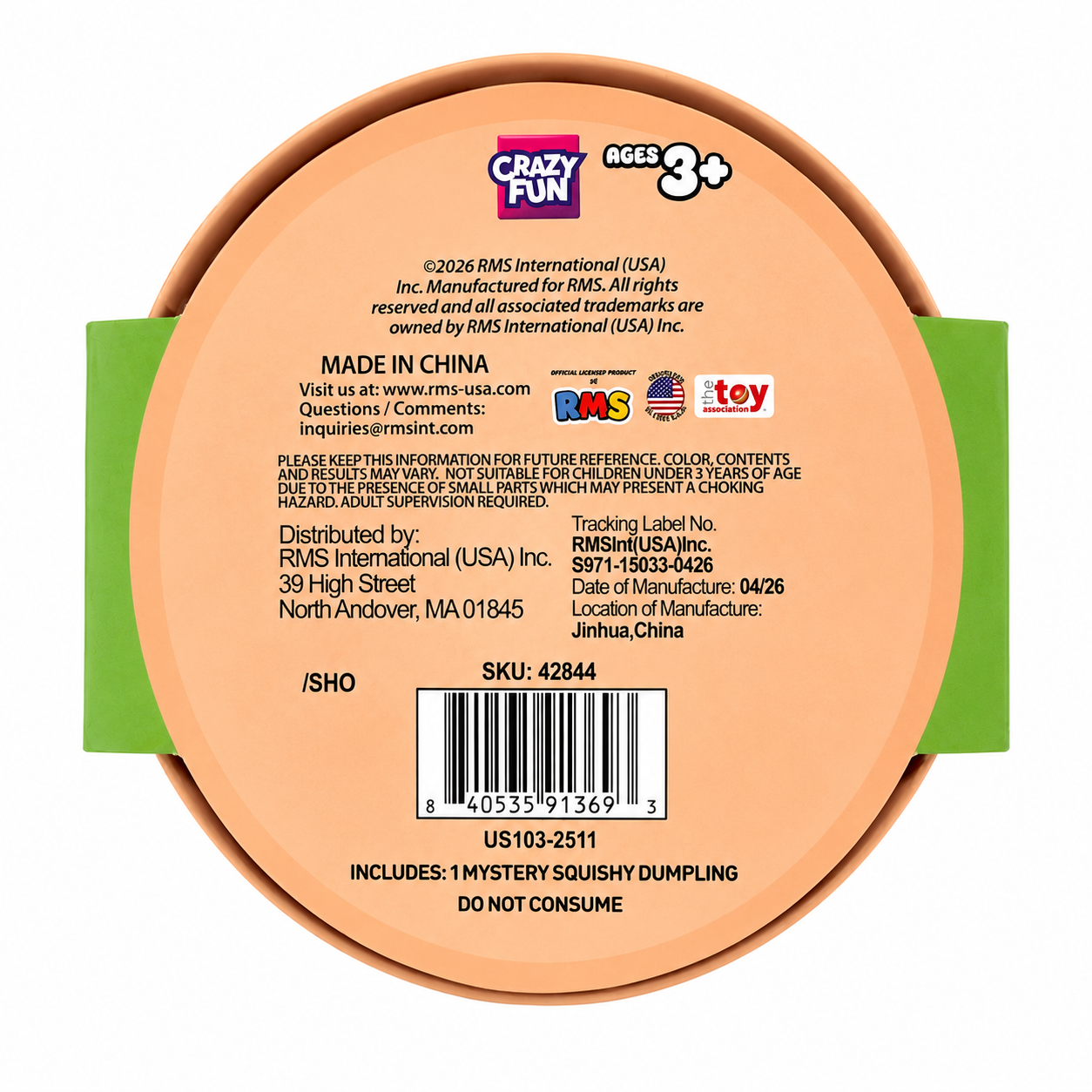 RMS Mystery Squishy Dumpling Color Changing Edition back package
