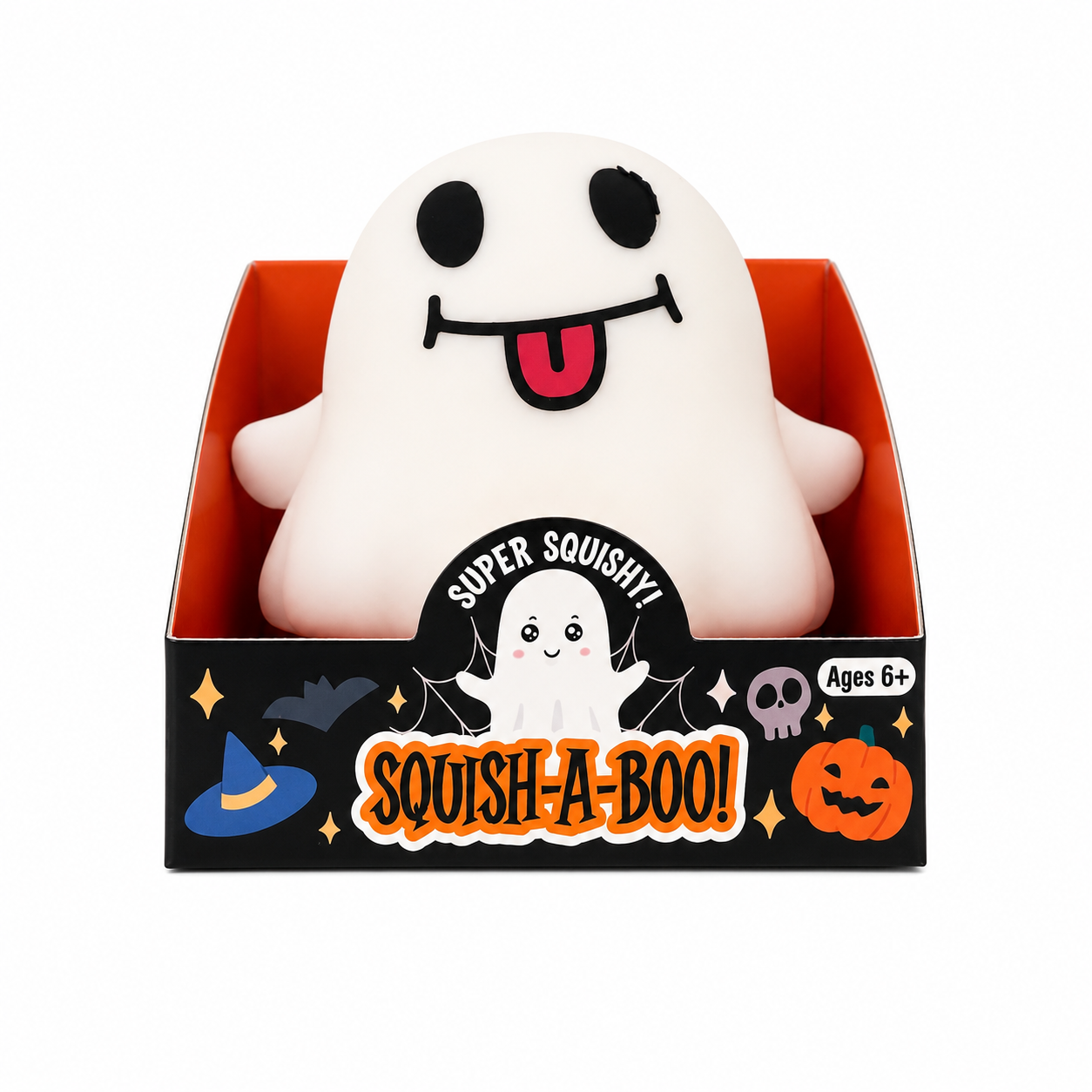 Squish-A-Boo™ Ghost Squishy – Halloween Sensory Fidget Toy by Zorbitz