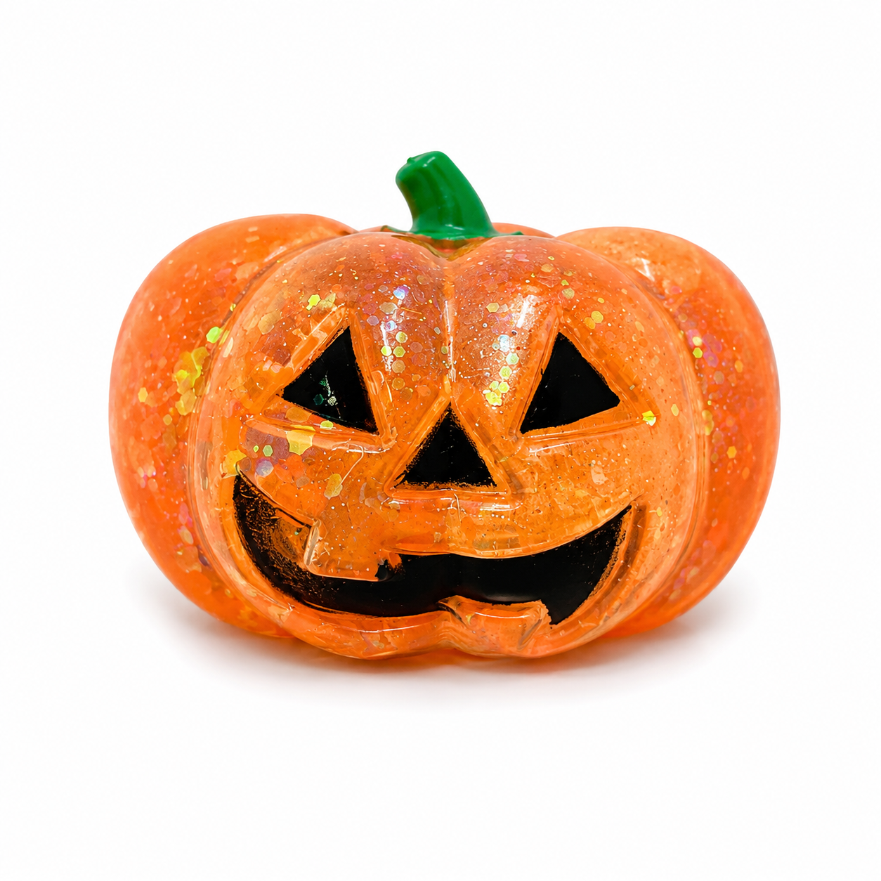 Orange glitter jack-o'-lantern Squish N' Sparkle Pumpkin