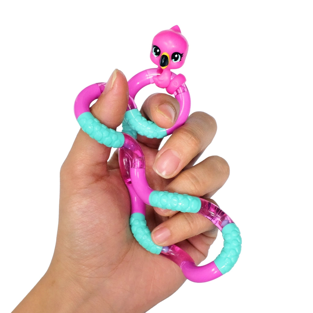 Tangle Pets flamingo twisting fidget toy in hand sensory play