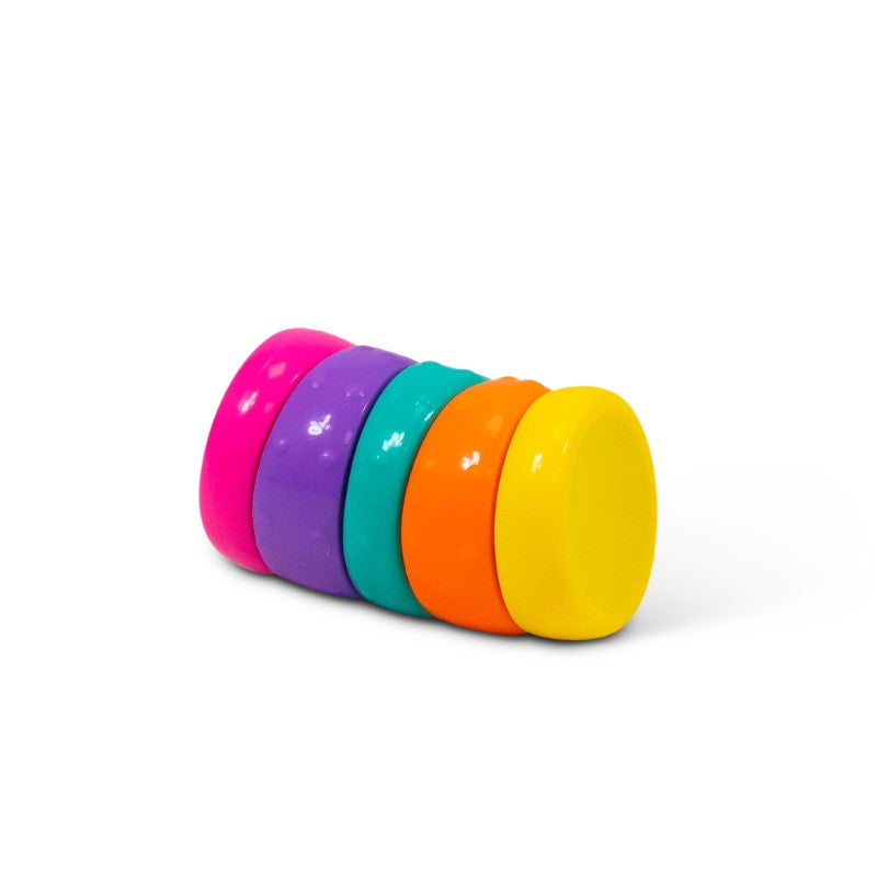 Torsion Rainbow Circle fidget toy standalone product shot, angled view