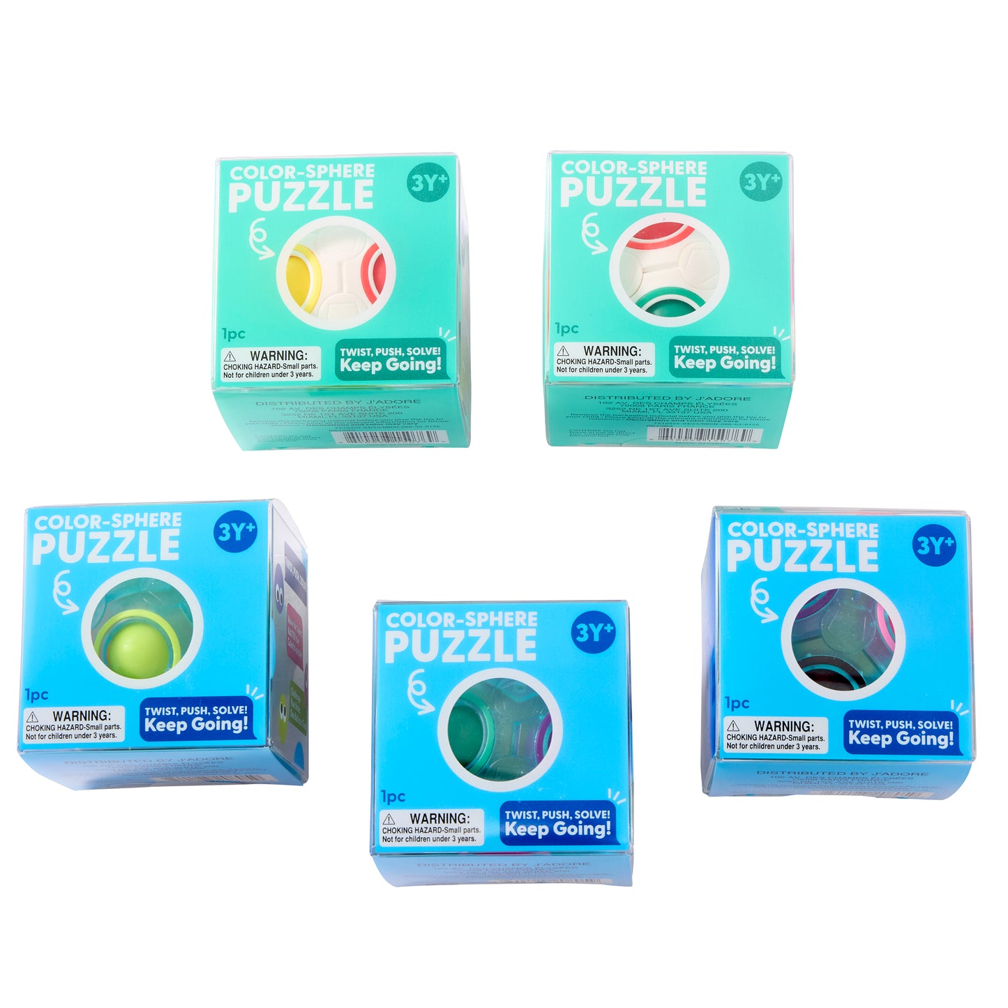 J'adore Color-Sphere Puzzle – Rainbow Fidget Ball Toy