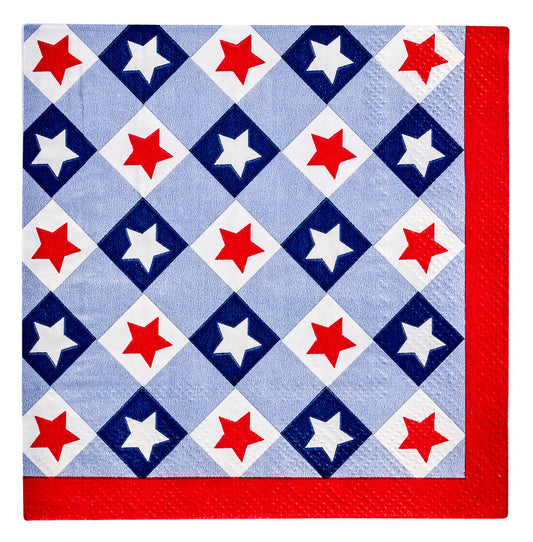 Patriotic Gingham Paper Cocktail Napkin cute gift product
