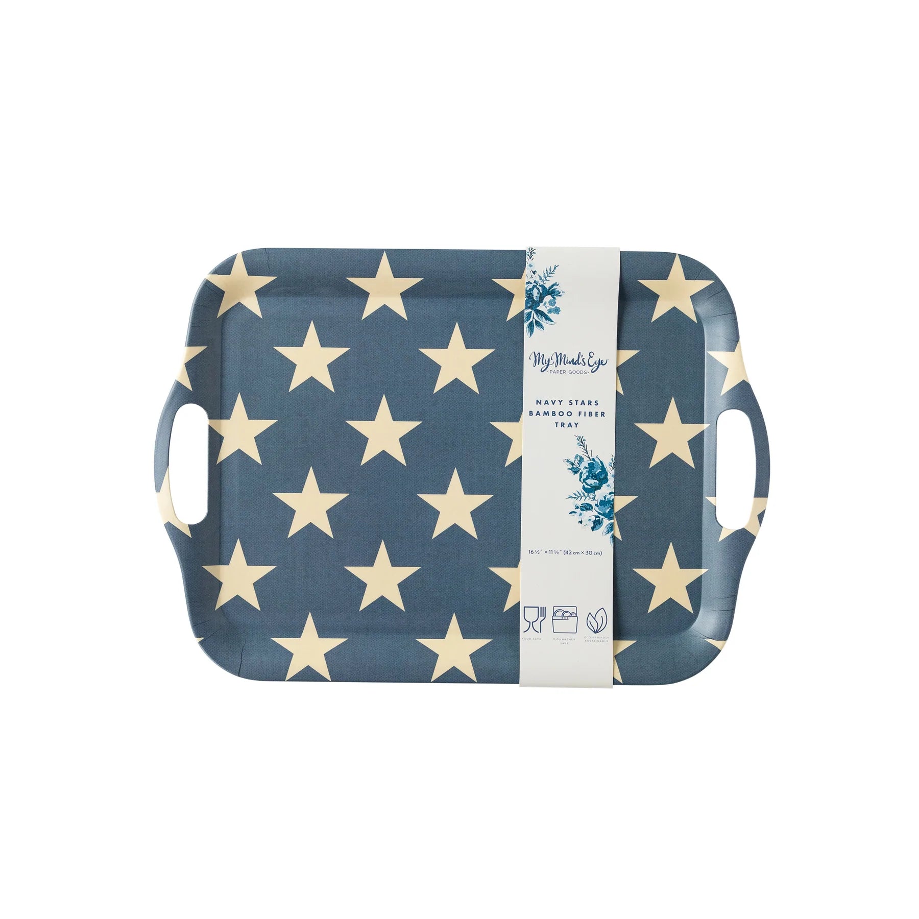 Hamptons Navy Star Reusable Bamboo Tray cute gift product