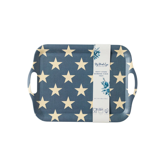 Hamptons Navy Star Reusable Bamboo Tray cute gift product