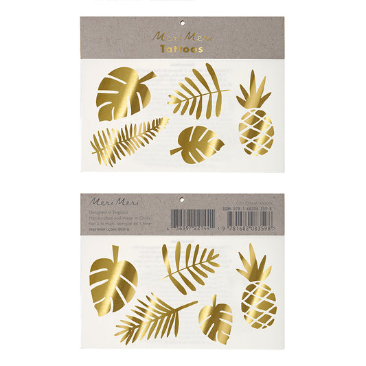 Gold Tropical Large Tattoos cute gift product
