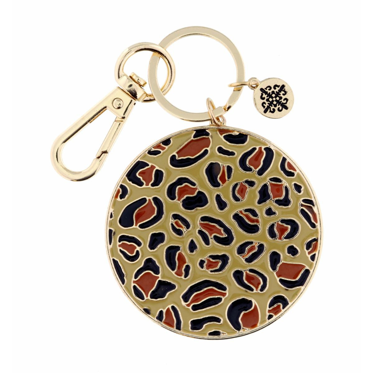 Leopard Enamel Circle Keychain cute gift product