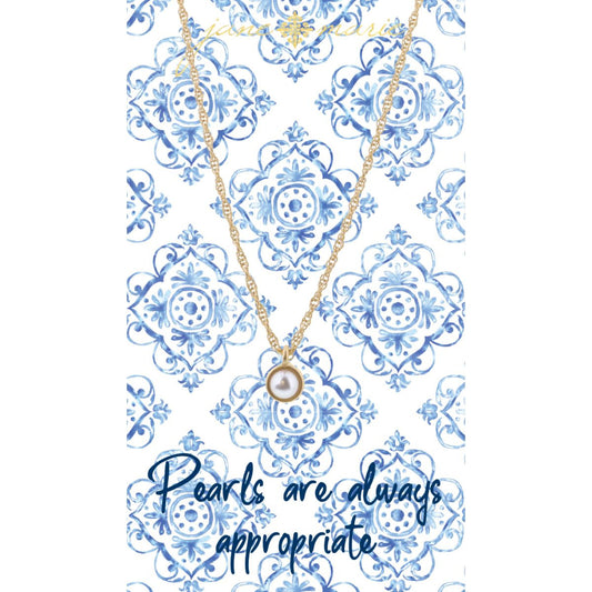 Gold Encased Pearl Necklace cute gift product