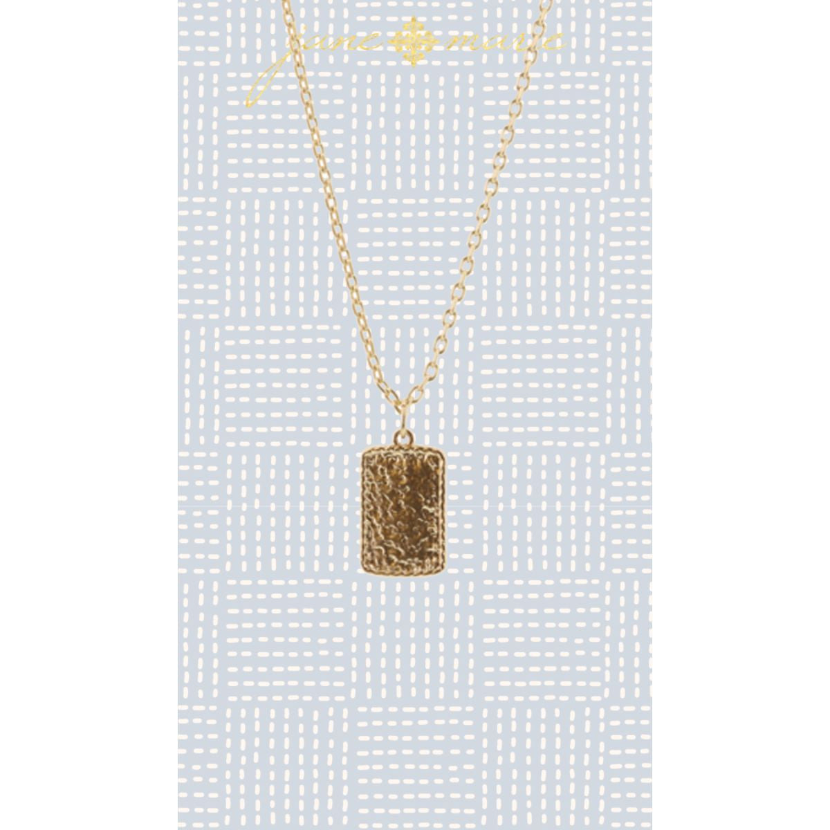 Gold Hammered Rectangle Necklace cute gift product