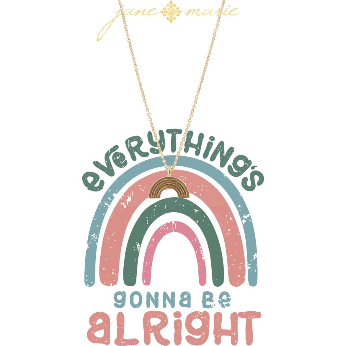 Gold Textured Rainbow Necklace cute gift product