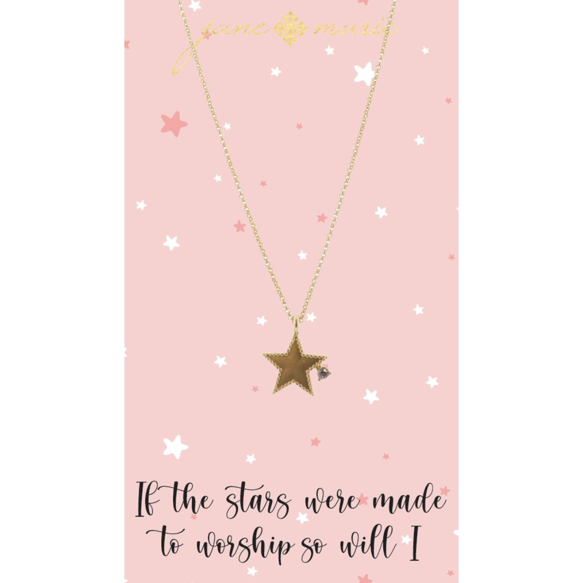 Star with Clear Crystal Drop Necklace cute gift product