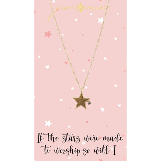 Star with Clear Crystal Drop Necklace cute gift product